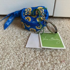 Vera Bradley Key Chain Zipper Airpod Case Pill Caddy Carrying Bag Mini NWT